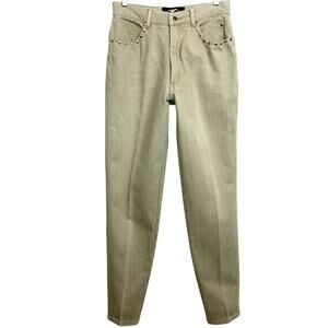 Vintage 90s Harley Davidson Womens Jeans Tapered Tan Herringbone Size Medium